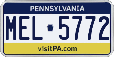 PA license plate MEL5772