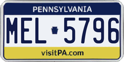PA license plate MEL5796