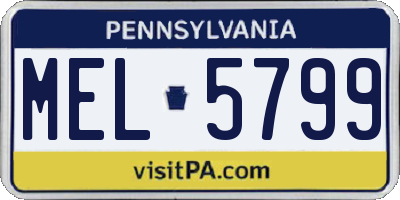 PA license plate MEL5799