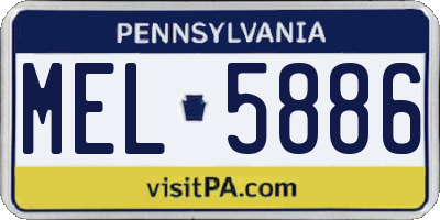 PA license plate MEL5886