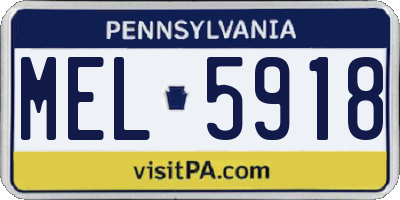 PA license plate MEL5918