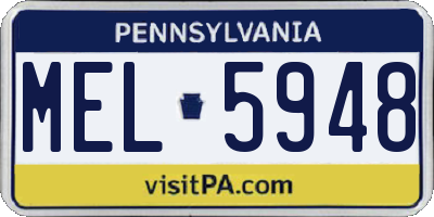 PA license plate MEL5948