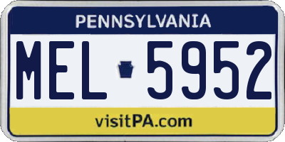 PA license plate MEL5952