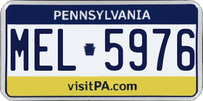 PA license plate MEL5976