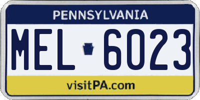 PA license plate MEL6023