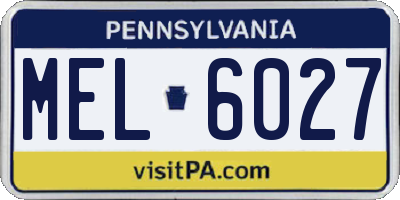 PA license plate MEL6027