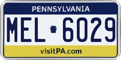 PA license plate MEL6029