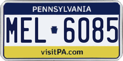PA license plate MEL6085