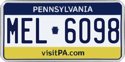 PA license plate MEL6098