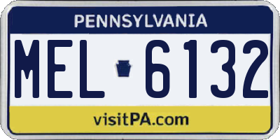 PA license plate MEL6132