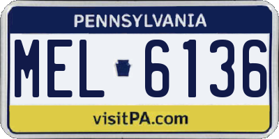 PA license plate MEL6136