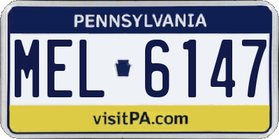 PA license plate MEL6147