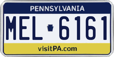PA license plate MEL6161