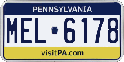 PA license plate MEL6178