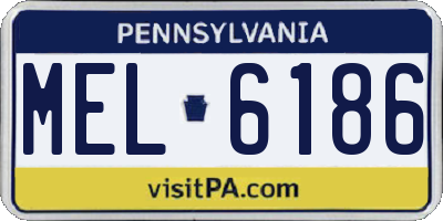 PA license plate MEL6186