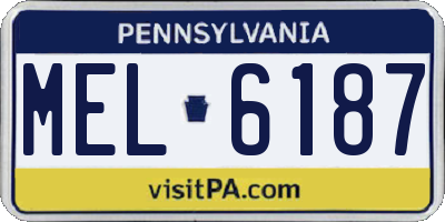 PA license plate MEL6187