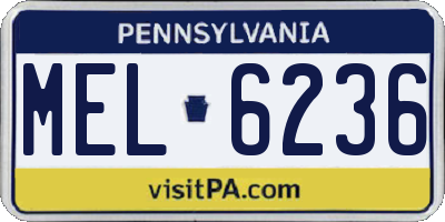 PA license plate MEL6236