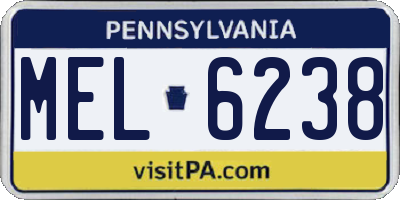 PA license plate MEL6238