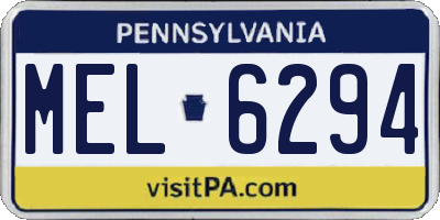 PA license plate MEL6294