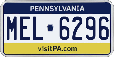 PA license plate MEL6296