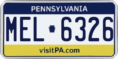 PA license plate MEL6326