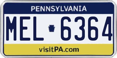 PA license plate MEL6364