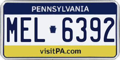 PA license plate MEL6392