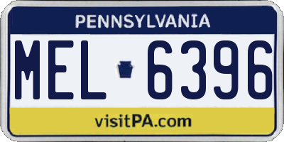 PA license plate MEL6396