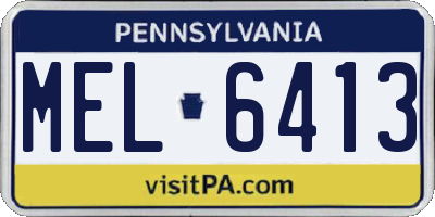 PA license plate MEL6413