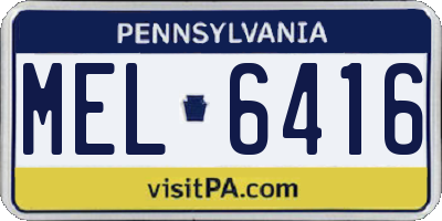 PA license plate MEL6416