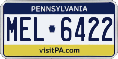 PA license plate MEL6422