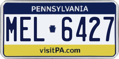 PA license plate MEL6427