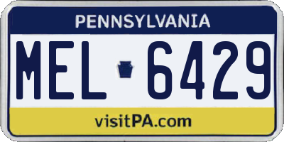 PA license plate MEL6429