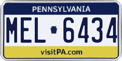 PA license plate MEL6434