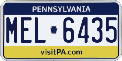 PA license plate MEL6435