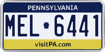 PA license plate MEL6441