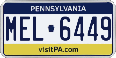 PA license plate MEL6449