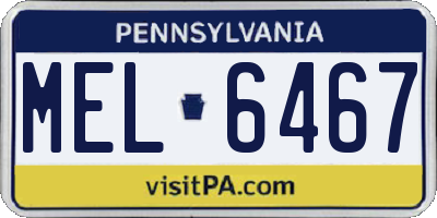 PA license plate MEL6467