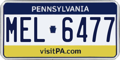 PA license plate MEL6477