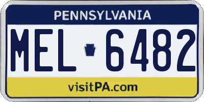 PA license plate MEL6482