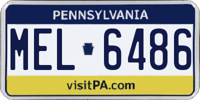 PA license plate MEL6486