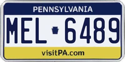 PA license plate MEL6489