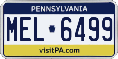 PA license plate MEL6499