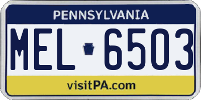 PA license plate MEL6503