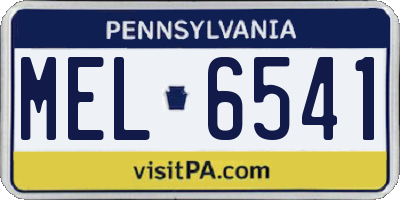 PA license plate MEL6541