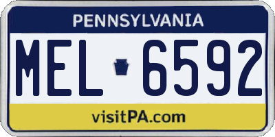 PA license plate MEL6592