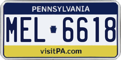PA license plate MEL6618