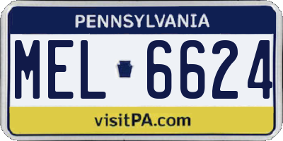 PA license plate MEL6624