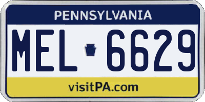 PA license plate MEL6629