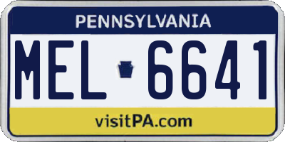 PA license plate MEL6641